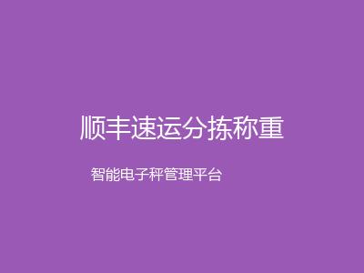 顺丰速运分拣称重项目